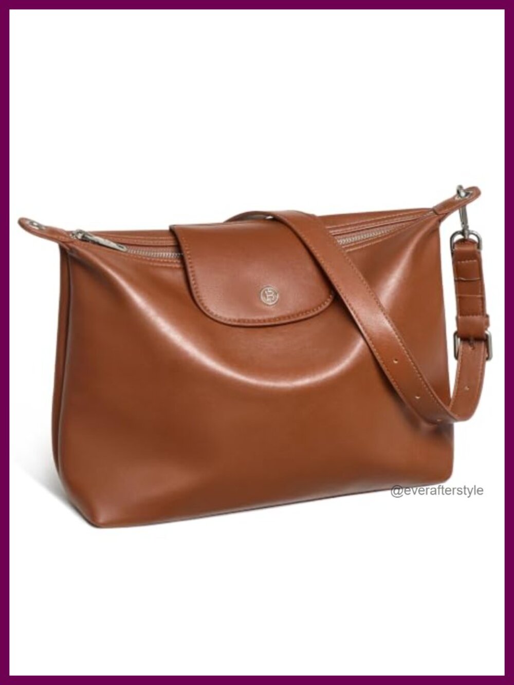 Slouchy Vegan Leather Hobo Shoulder Bag Wrinkle-Resistant Purse
